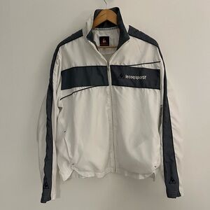 Le Coq Sportif Men's White and Black Windbreaker